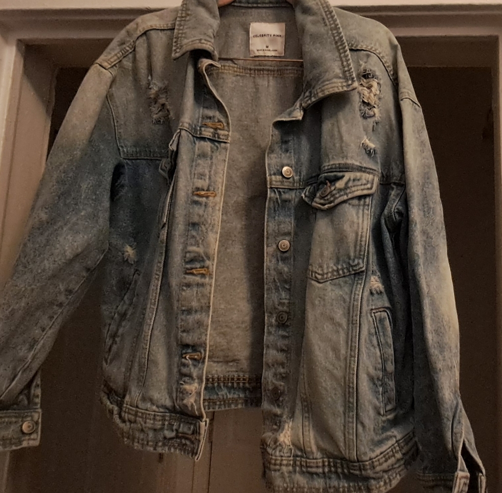 Celebrity Pink Distressed Denim Jacket
